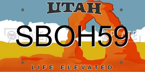 SBOH59 Utah License Plate