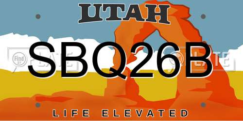 SBQ26B Utah License Plate
