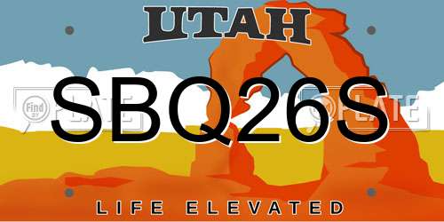 SBQ26S Utah License Plate