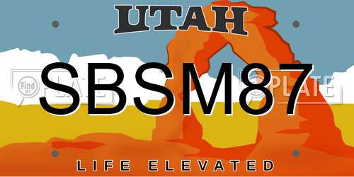 SBSM87 Utah License Plate