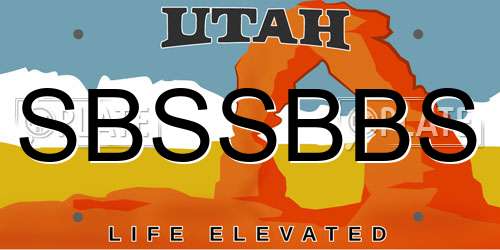 SBSSBBS Utah License Plate