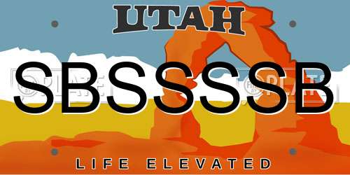 SBSSSSB Utah License Plate