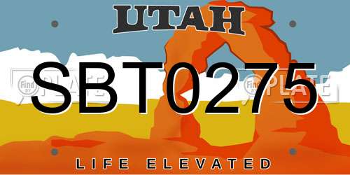 SBT0275 Utah License Plate