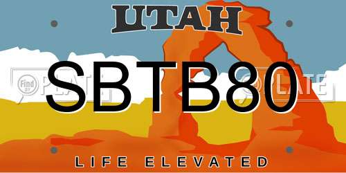 SBTB80 Utah License Plate