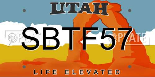 SBTF57 Utah License Plate