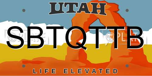 SBTQTTB Utah License Plate