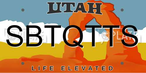 SBTQTTS Utah License Plate