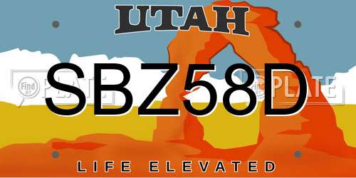 SBZ58D Utah License Plate