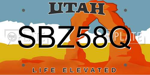 SBZ58Q Utah License Plate