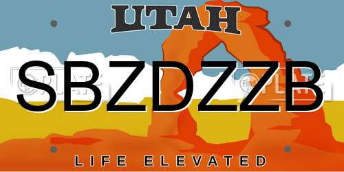 SBZDZZB Utah License Plate