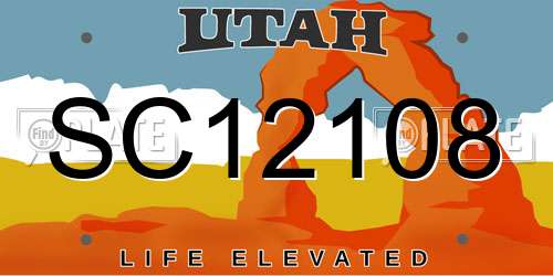 SC12108 Utah License Plate
