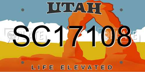 SC17108 Utah License Plate