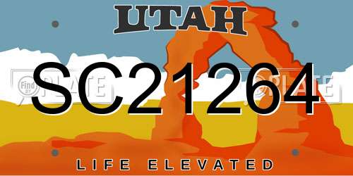 SC21264 Utah License Plate