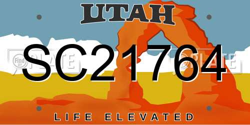 SC21764 Utah License Plate