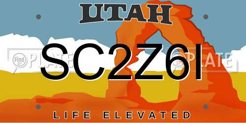 SC2Z6I Utah License Plate