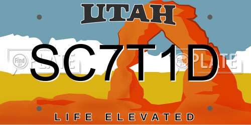 SC7T1D Utah License Plate