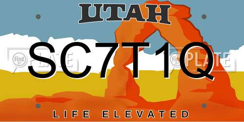 SC7T1Q Utah License Plate
