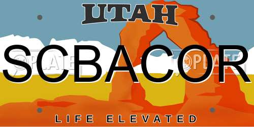 SCBACOR Utah License Plate