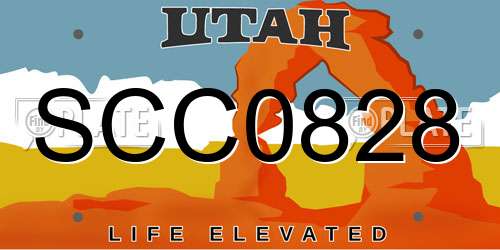 SCC0828 Utah License Plate