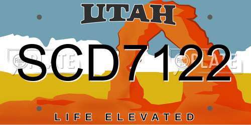 SCD7122 Utah License Plate