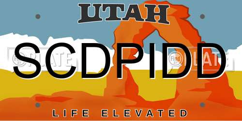 SCDPIDD Utah License Plate