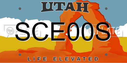 SCE00S Utah License Plate