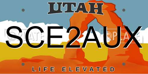 SCE2AUX Utah License Plate