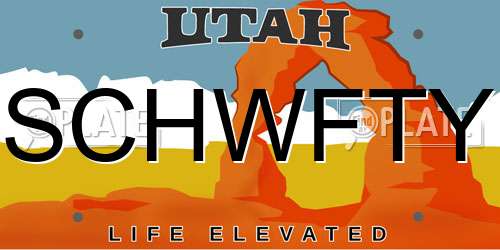 SCHWFTY Utah License Plate