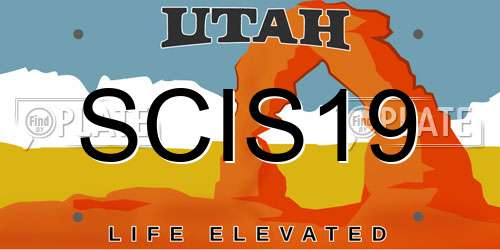 SCIS19 Utah License Plate