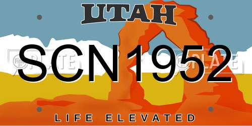 SCN1952 Utah License Plate