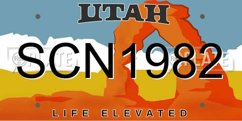 SCN1982 Utah License Plate