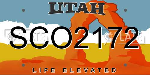 SCO2172 Utah License Plate