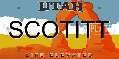 SCOTITT Utah License Plate