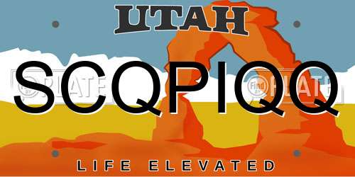 SCQPIQQ Utah License Plate