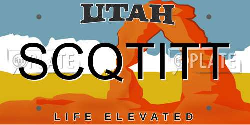 SCQTITT Utah License Plate