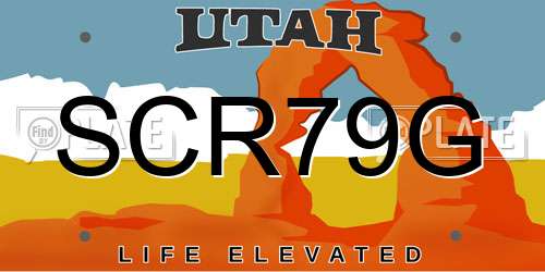 SCR79G Utah License Plate
