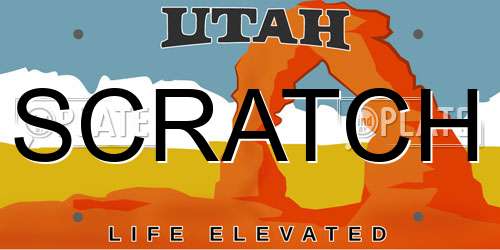 SCRATCH Utah License Plate