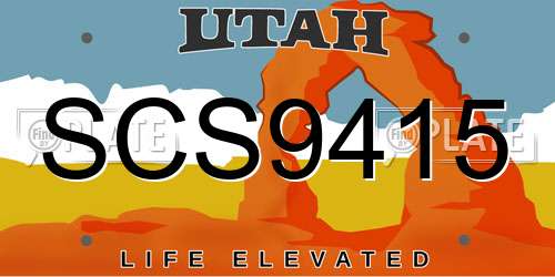 SCS9415 Utah License Plate
