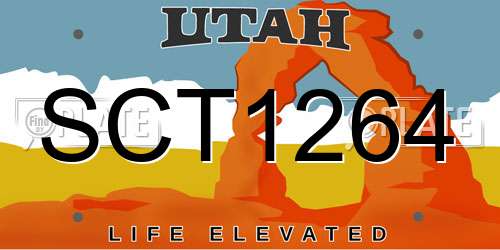 SCT1264 Utah License Plate