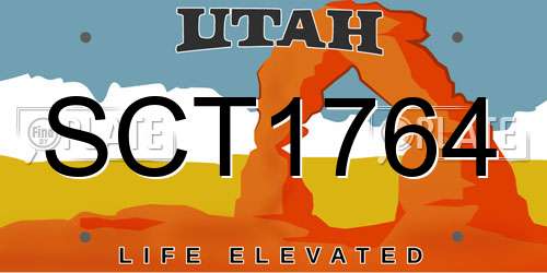 SCT1764 Utah License Plate