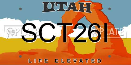 SCT26I Utah License Plate