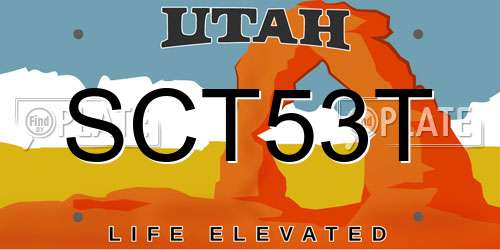 SCT53T Utah License Plate