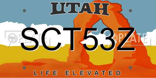 SCT53Z Utah License Plate