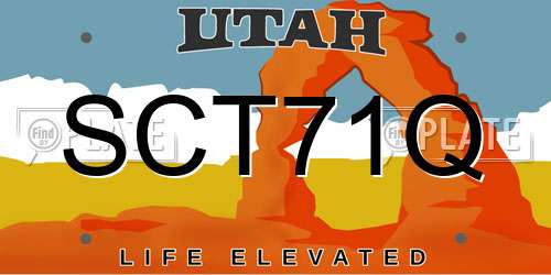 SCT71Q Utah License Plate