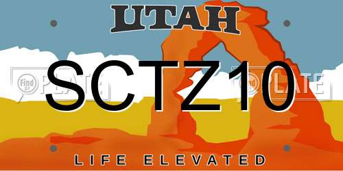 SCTZ10 Utah License Plate