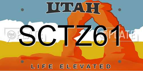 SCTZ61 Utah License Plate