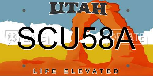 SCU58A Utah License Plate