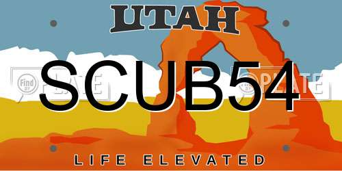 SCUB54 Utah License Plate