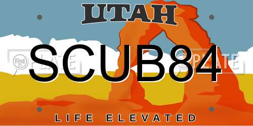SCUB84 Utah License Plate