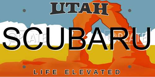 SCUBARU Utah License Plate